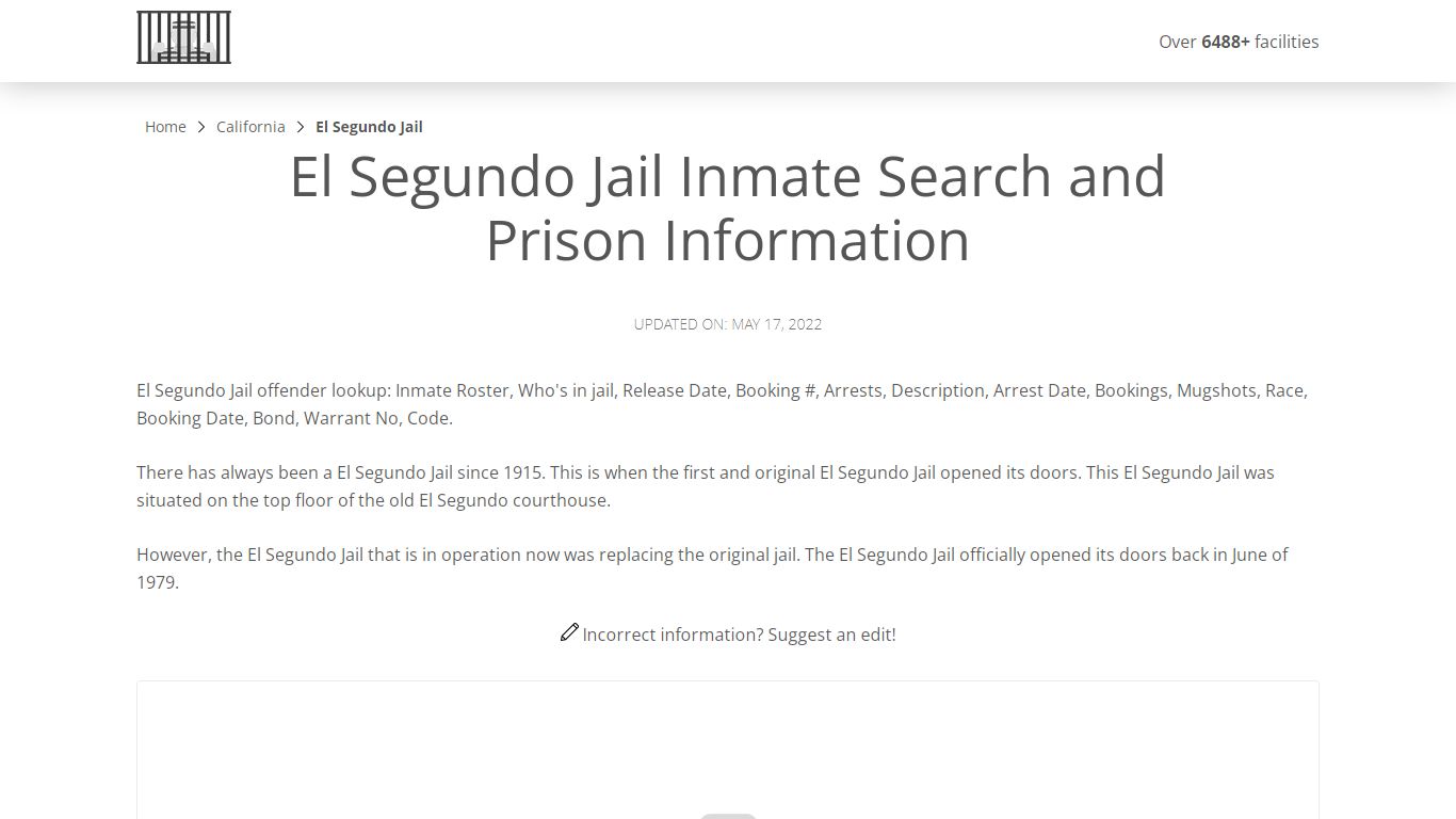 El Segundo Jail Inmate Search, Visitation, Phone no ...