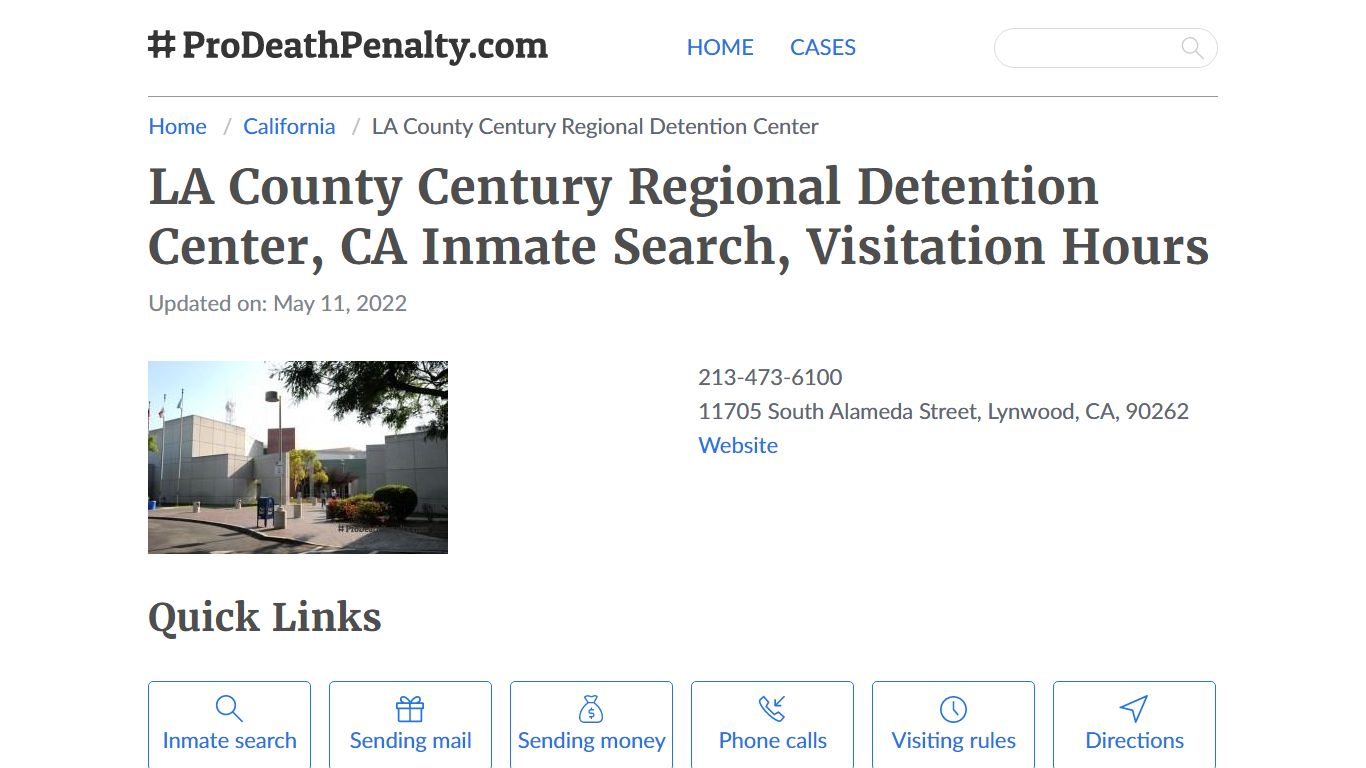 LA County Century Regional Detention Center, CA Inmate ...